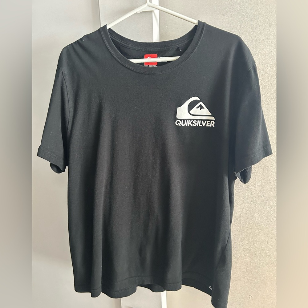Quiksilver Black T-Shirt with White Emblem